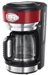 Cafetiera Russell Hobbs Retro Ribbon Red 21700-56, 1000 W, 1,25 l, Tehnologie avansata cu dus, Functie pause and pour, Mentinere la cald (Rosu/Inox)