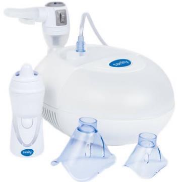 Poze Aparat de aerosoli cu compresor Sanity Pro Inhaler si irigator Nosalek Jet 2 in 1 (Alb)