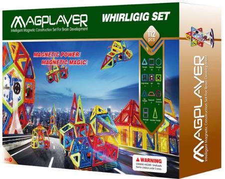 Poze Cuburi de construit magnetice MAGPLAYER MPB-112, 112 piese 