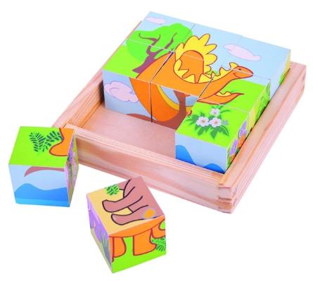 Poze Puzzle cubic BigJigs BJ513, Dinozauri