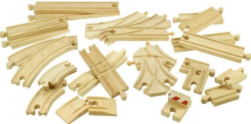 Poze Set constructie BigJigs Set sine pentru circuit feroviar BJT052, 25 piese