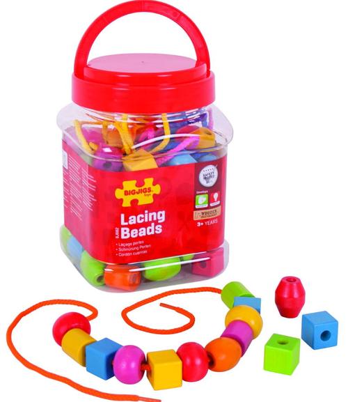 Poze Set margele din lemn pentru insirat BigJigs