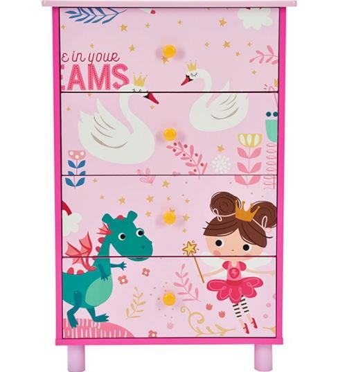 Poze Comoda U-Grow UMC02-PNK, 4 sertare, 3 ani+, Believe in your dreams