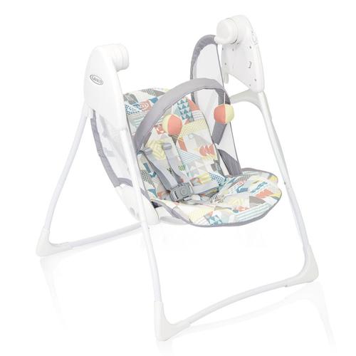 Poze Balansoar Graco Baby Delight Patchwork G1H95PTWEU, 0-12 Luni, 0-9 kg (Alb/Gri)