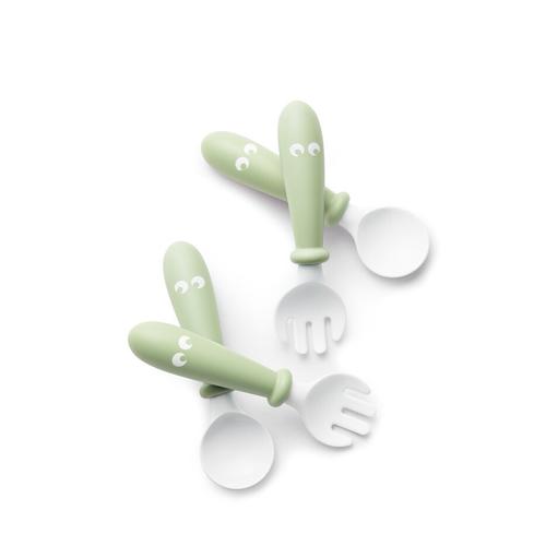 Poze Set Lingurite si Furculite pentru bebelusi (4 bucati), BabyBjorn, Powder Green