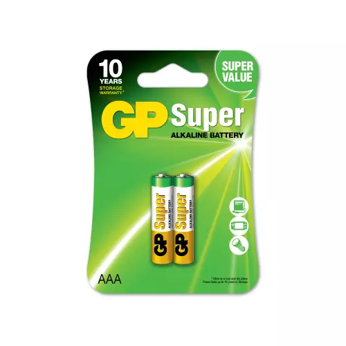 Baterii GP Super Alkaline AAA (LR03), 1.5 V, blister 2pcs
