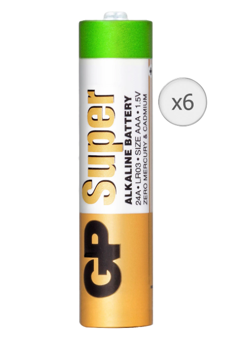 Baterii Super Alcaline GP AAA, 6 buc