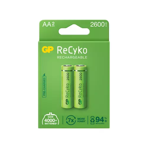 Set Acumulatori GP ReCyko AA 2600mAh (R6), ambalaj reciclabil 2buc