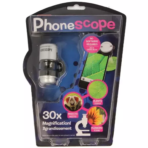 Poze Microscop pentru telefon, marire 30x, 25 cm, 3 ani+