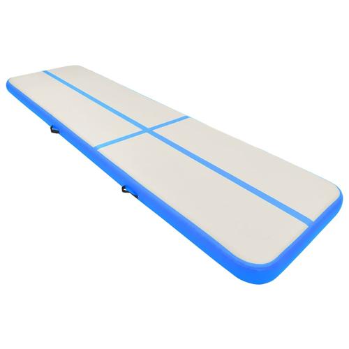 Set saltea gonflabila de gimnastica, cu pompa vidaXL, PVC, 800 x 100 x 20 cm, Albastru
