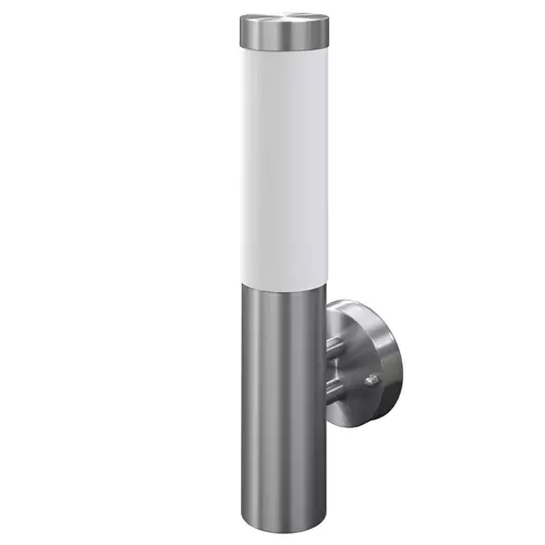 Lampa de exterior si interior, rezistent la apa vidaXL, Otel inoxidabil, 11 x 35 cm, E27, IP44, Argintiu