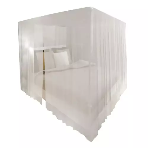 Set de 2 plase de tantari patrate cu 3 deschideri, vidaXL, 220 x 200 x 210 cm Tesatura, Alb