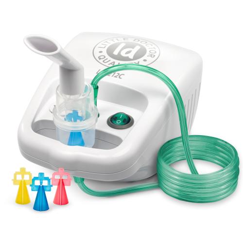 Poze Aparat aerosoli Little Doctor LD 212 C, particule variabile, kit complet de accesorii, 3 dimensiuni particule, 2 masti (adulti si pediatrica), nebulizator cu compresor, Alb