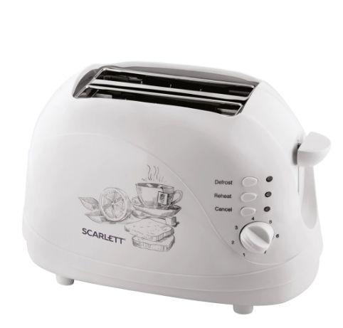 Prajitor de paine SCARLETT SC-TM11007, 700W CoolTouch,7 programe, 2 felii, Plastic (Alb)