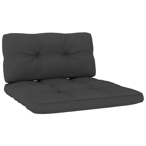 Set de 2 perne pentru canapea de gradina din paleti, vidaXL, Tesatura, 80 x 80 x 12 cm, Antracit