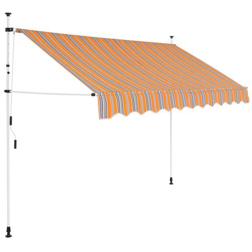 Copertina retractabila manual, vidaXL, Tesatura, Galben cu albastru, 300 cm