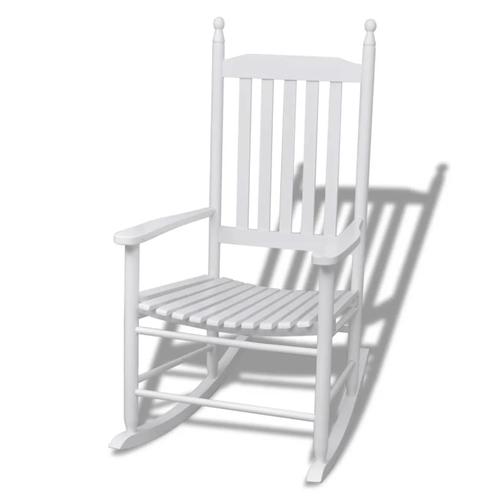 Scaun balansoar pentru terasa vidaXL, Stejar chinezesc, Alb, 60.5 x 82 x 114 cm