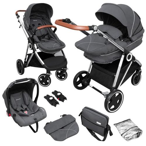 Poze Carucior 3 in 1 Halime BabyGo, Gri