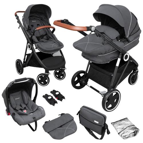 Poze Carucior 3 in 1 Halime – cadru Black, gri, BabyGo