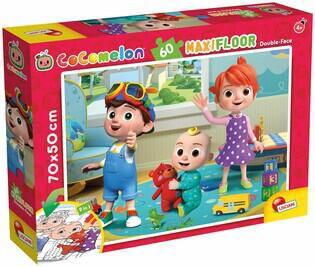 Poze Puzzle de colorat maxi - Cocomelon si ursuletul (60 piese)