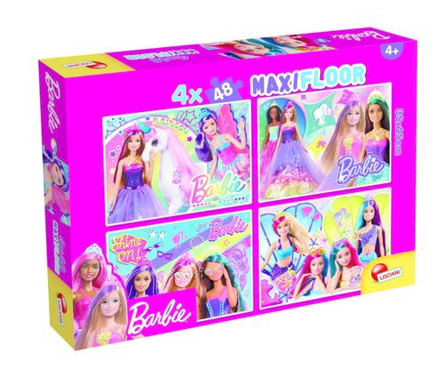 Poze Puzzle de colorat maxi - Barbie (4 x 48 de piese)