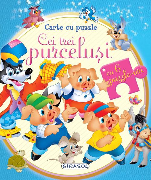 Poze Carte cu puzzle - Cei trei purcelusi