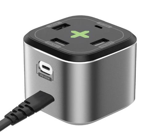 Statie de Incarcare Celly PS2USBC65W 65W, 3 x USB-A, 2 x USB Type-C (Negru/Argintiu)