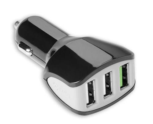 Incarcator Auto Celly CC3USBTURBOBK, 22W, 3 x USB-A (Negru)
