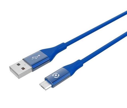Cablu de date Celly USBMICROCOLORBL, USB-A - MicroUSB, 12W/2.4A (Albastru)