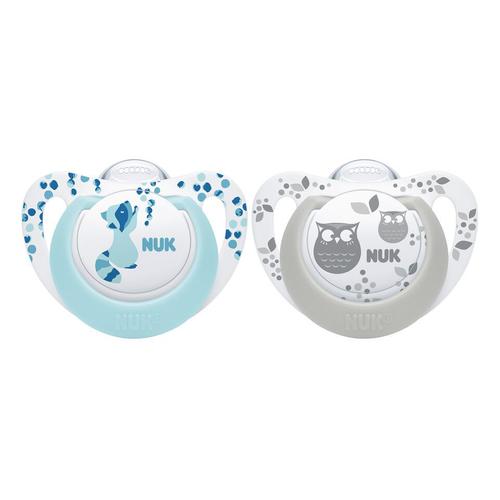 Poze Set 2 suzete Nuk Genius Color Silicon M2, 6-18 luni (Albastru)
