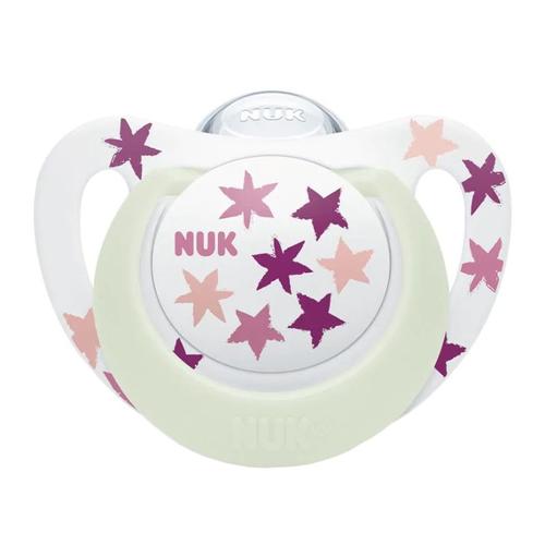 Poze Suzeta Nuk Star Night Silicon 6-18 luni M2 Roz