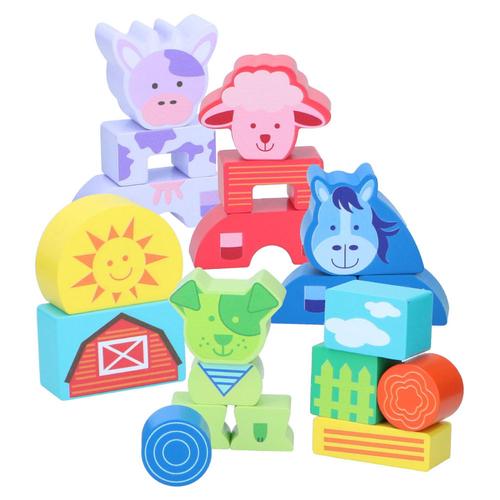 Poze Set constructie din lemn Marionette animale domestice 20 piese