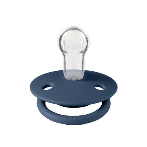 Poze Suzeta De Lux Silicon, tetina rotunda, marime universala (0-3 ani) Steel Blue, BIBS