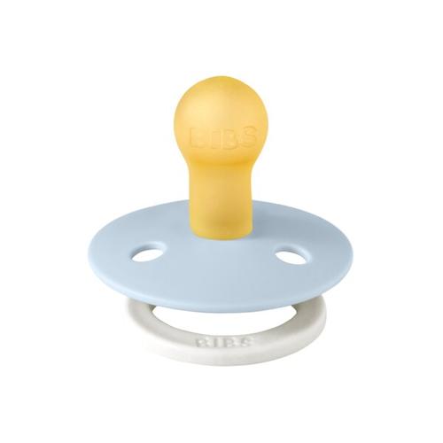 Poze Suzeta fosforescenta Colour GLOW Latex, tetina rotunda, 0 luni + Baby Blue, BIBS