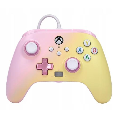 Controler cu fir pentru Xbox Series X/S, Xbox One, PC, PowerA, Jack 3.5 mm, Roz/Galben