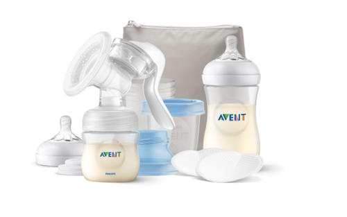 Poze Set cu pompa manuala de san Philips-AVENT SCF430/16, tehnologie Natural Motion, marime universala
