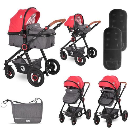 Poze Carucior Lorelli Set Alexa, cos auto inclus, 0-15 kg, 0-3 ani (Rosu)