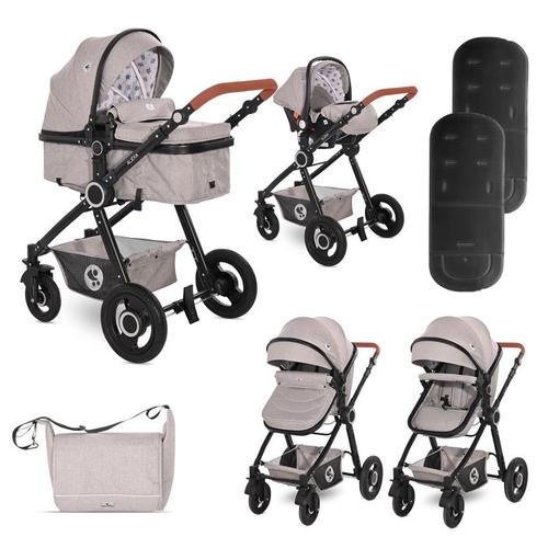 Poze Carucior Lorelli Set Alexa Elephants, cos auto inclus, 0-15 kg, 0-3 ani (Gri)