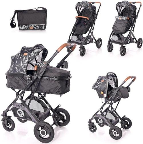 Poze Carucior Lorelli Set Sena, cos auto inclus, cadru din aluminiu, 0-15 kg, 0-3 ani (Negru)