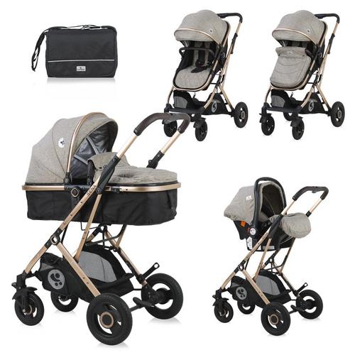 Poze Carucior Lorelli Set Sena, cos auto inclus, cadru din aluminiu, 0-15 kg, 0-3 ani (Bej)