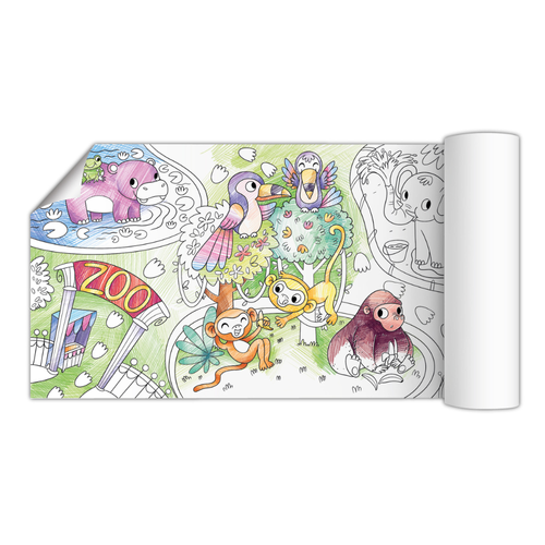 Poze Poster de colorat La Zoo