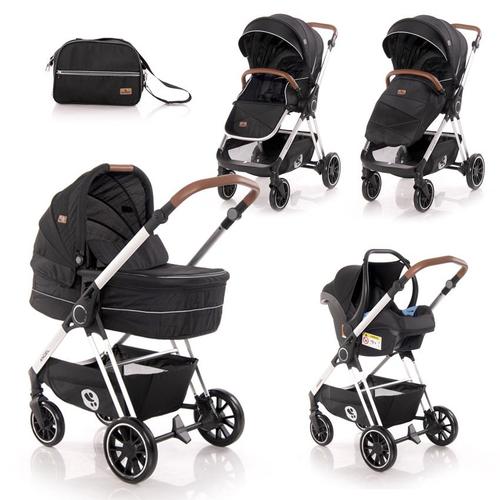 Poze Carucior Lorelli Set 3 in 1 Angel, cadru din aluminiu, 0-15 kg, 0-3 ani (Negru)