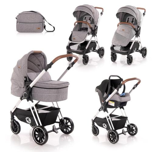Poze Carucior Lorelli Set 3 in 1 Angel, cadru din aluminiu, 0-15 kg, 0-3 ani (Gri)