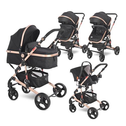 Poze Carucior Lorelli Set Alba Classic, cos auto inclus, 0-15 kg, 0-3 ani (Negru)