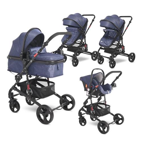 Poze Carucior Lorelli Set Alba Classic, cos auto inclus, 0-15 kg, 0-3 ani (Albastru)