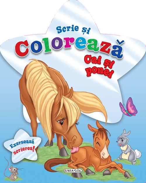 Poze Scrie si coloreaza cai si ponei 