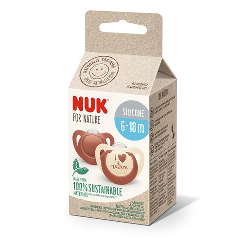 Poze Suzeta Nuk for Nature Silicon M2, 6-18 luni, Set 2 Bucati, Rosu