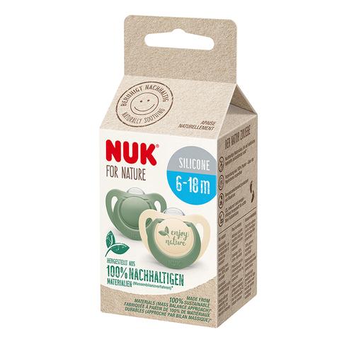 Poze Suzeta Nuk for Nature Silicon M2, 6-18 luni, Set 2 Bucati, Verde