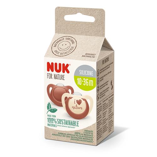 Poze Suzeta Nuk for Nature Silicon M3, 18-36 luni, Set 2 Bucati, Rosu