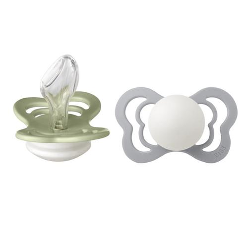 Poze Set 2 Suzete Fosforencente Couture Glow Silicon, Tetina Anatomica, 6 Luni +